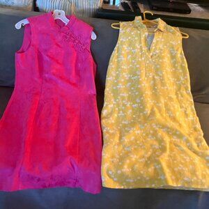 Lot Of 2 Sleeveless Linen Cotton Women's SHIFT SUNDRESSES, Size 8